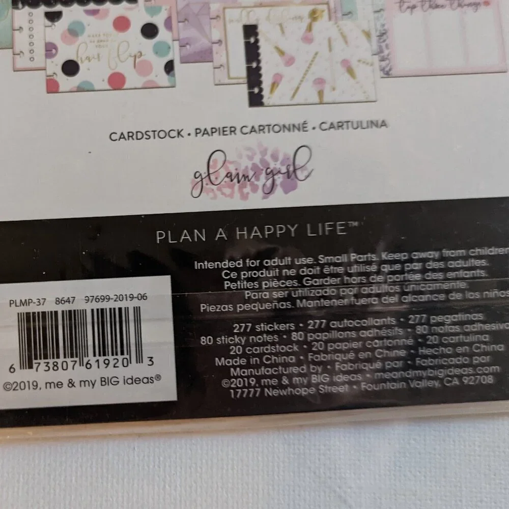 NWT 'Glam Girl' 377 pcs Happy Planner Stickers Multi Pack Sticky Notes Fashion